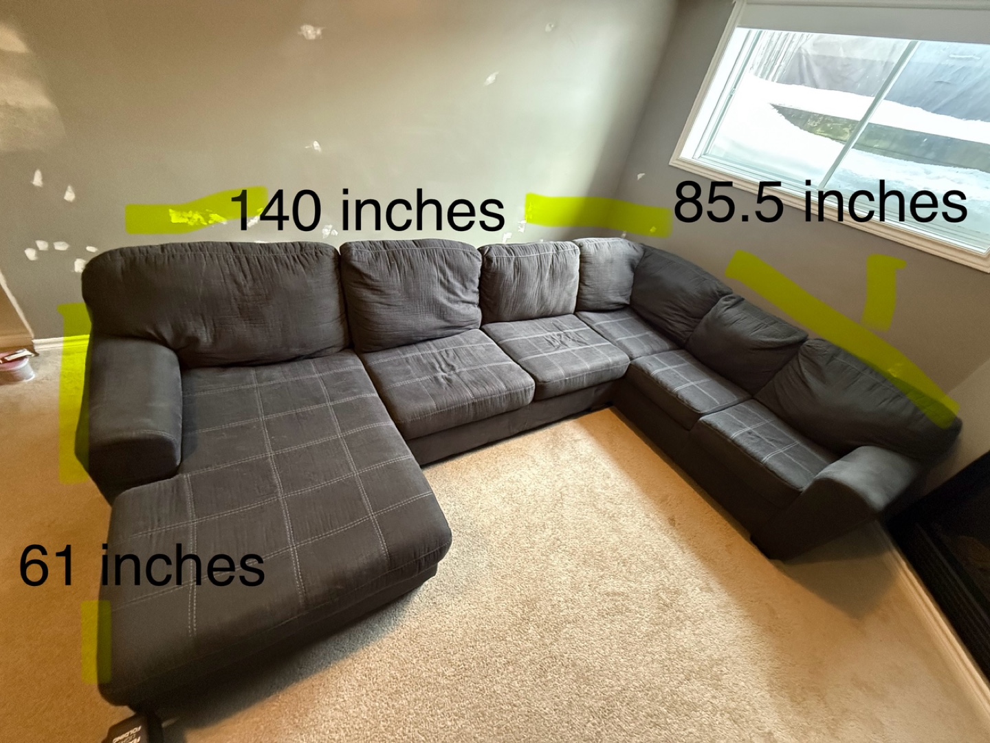 Large Grey Sectional Sofa