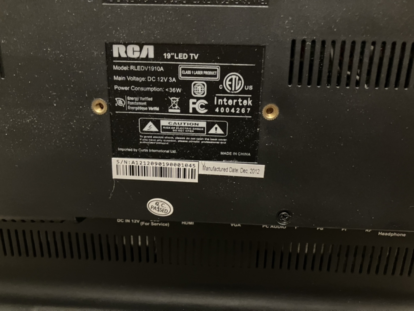 RCA 19" LED TV - DVD combo - photo 3