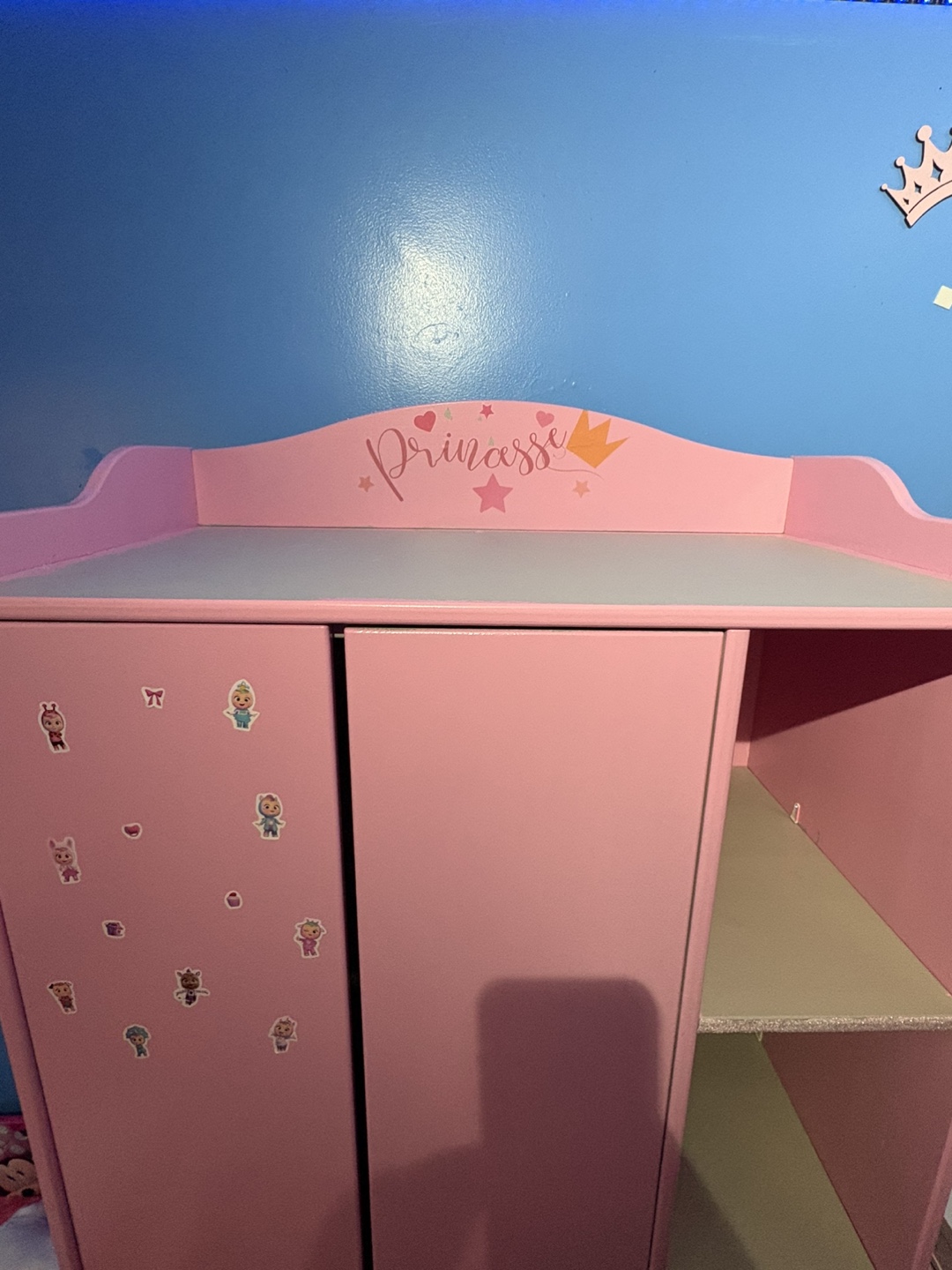 Pink Children's Wardrobe with Shelves - photo 3