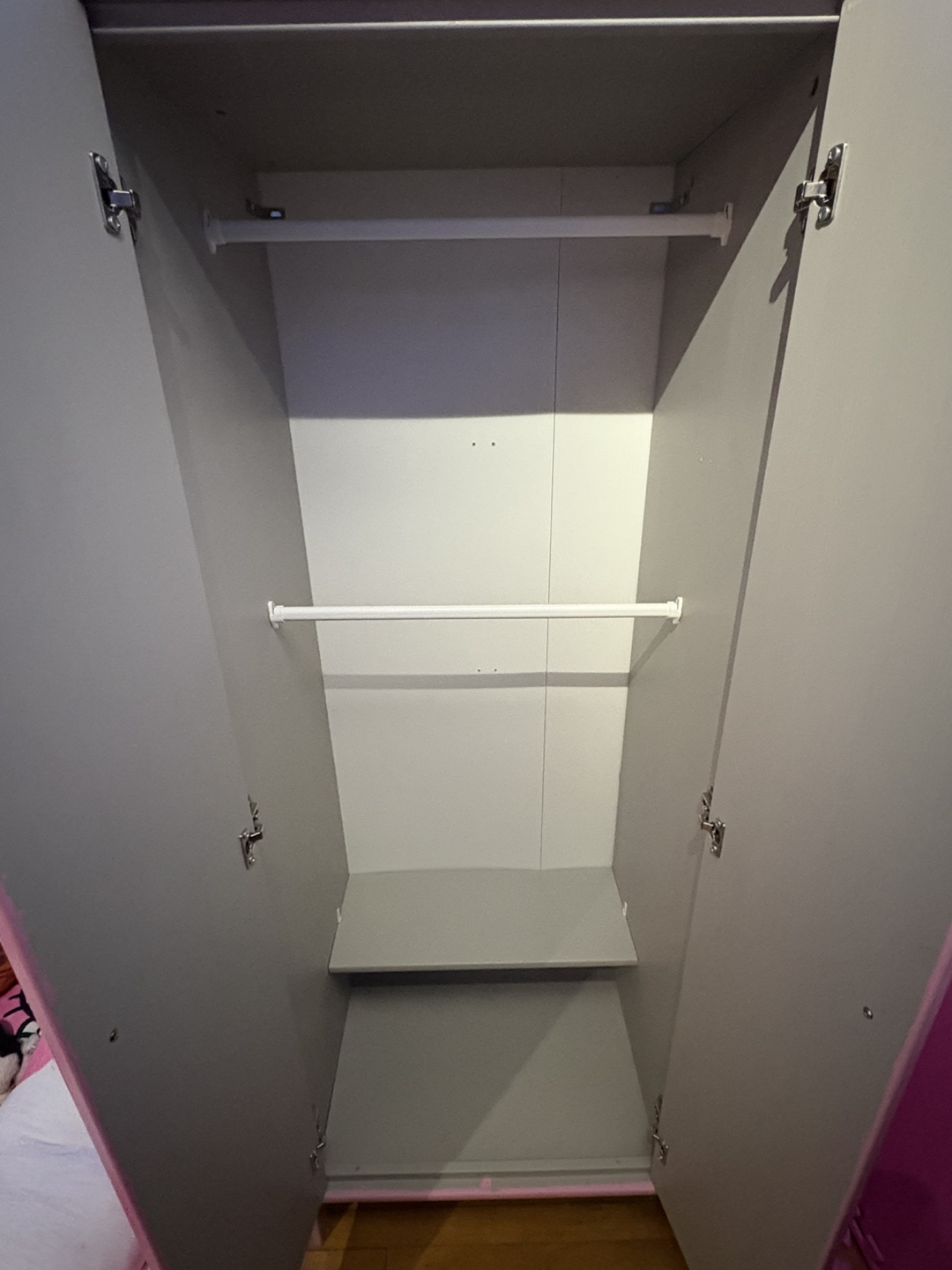 Pink Children's Wardrobe with Shelves - photo 2