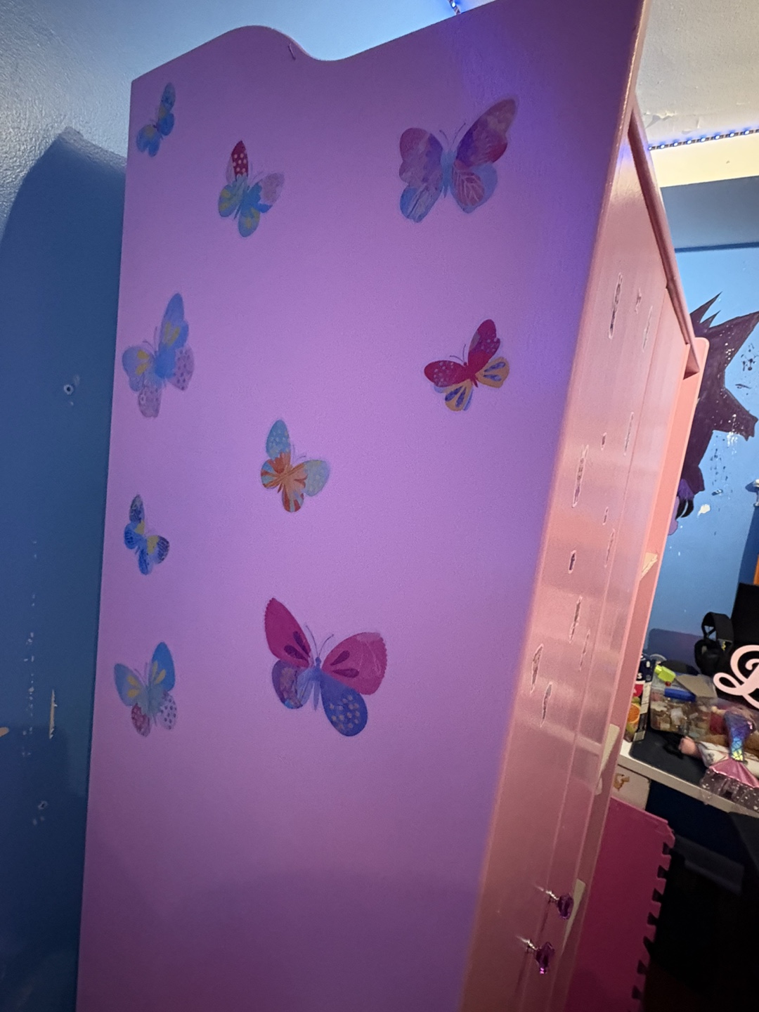 Pink Children's Wardrobe with Shelves - photo 4
