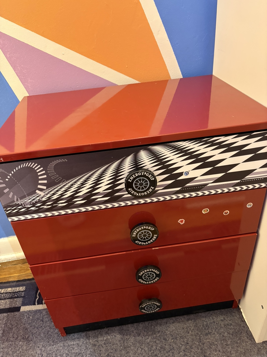 Red Race Car Themed four-Drawer Dresser
