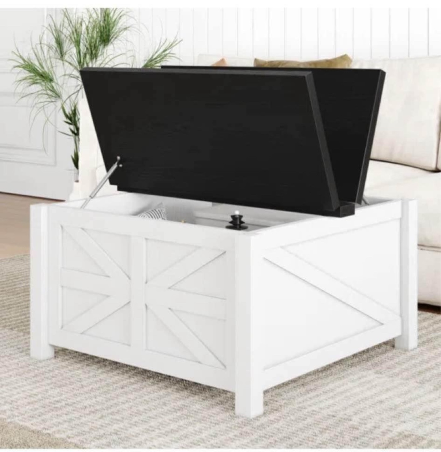 Farmhouse Style Coffee Table with Storage - photo 4