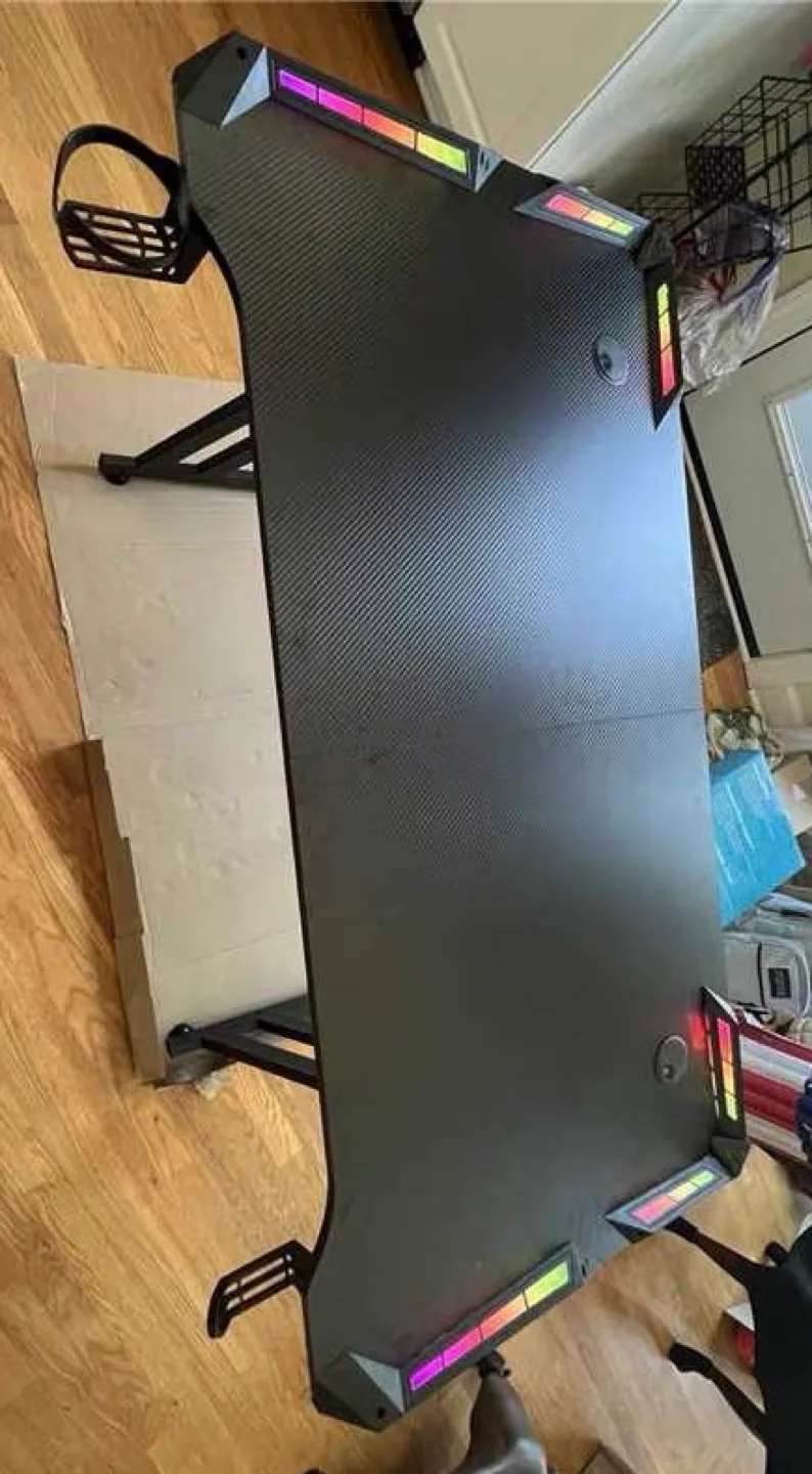 55" Gaming Desk with RGB LED Lighting - Brand New in Box image indicator(4)