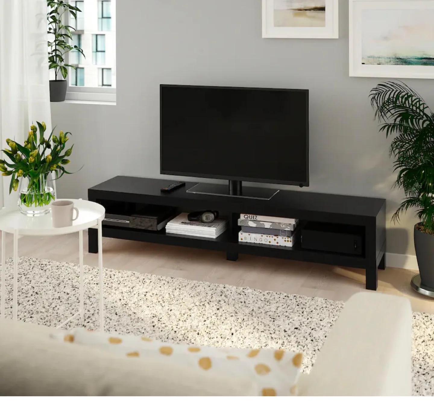 Black TV Stand Console Table ikea image indicator(7)