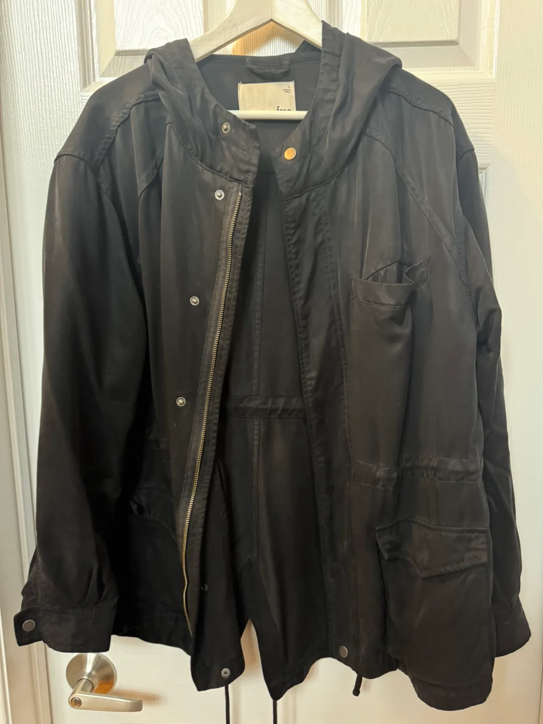 Wilfred Free Black Hooded Jacket Size Large image indicator(3)