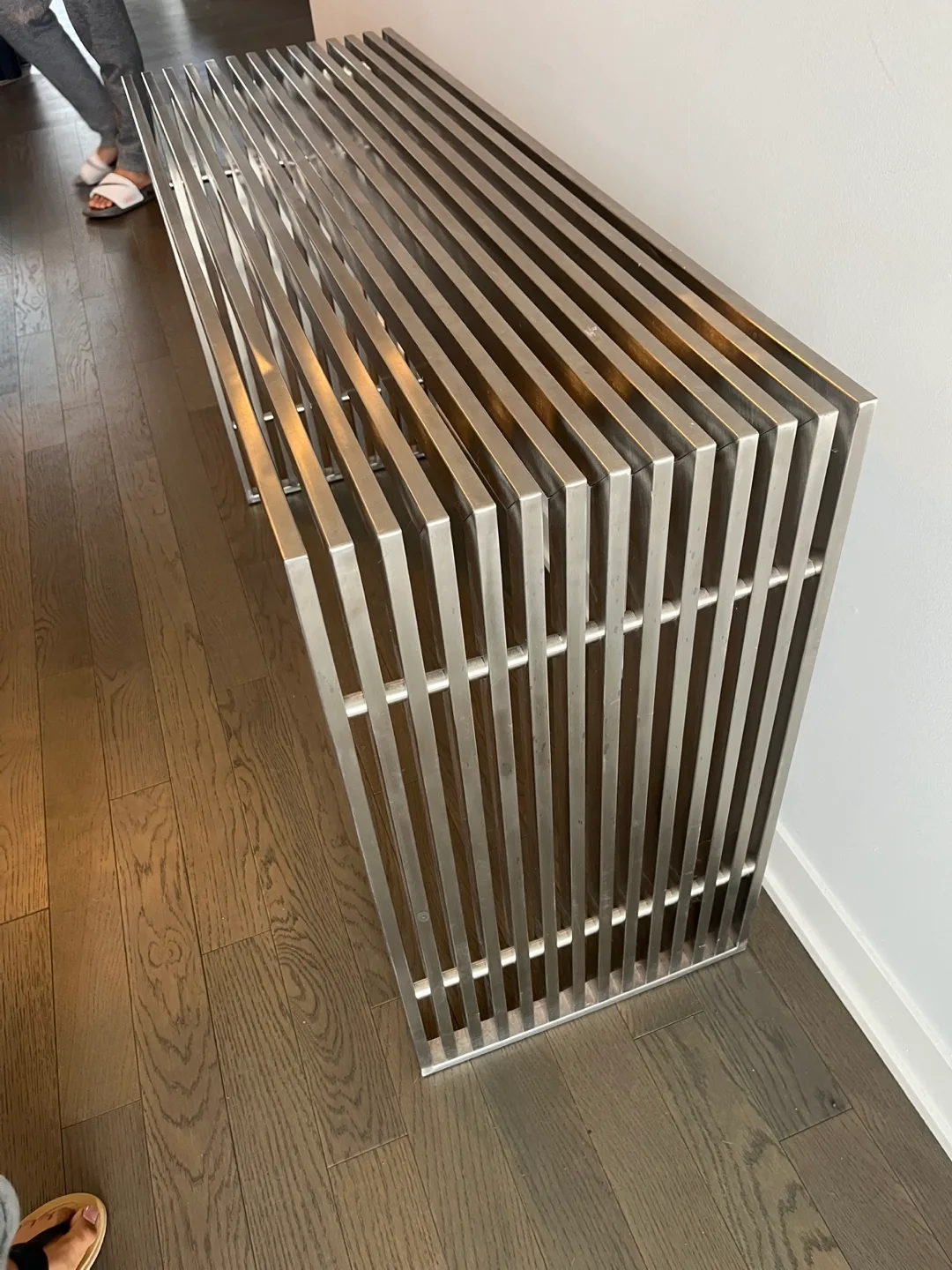 Sleek Stainless Steel Console Table image indicator(4)