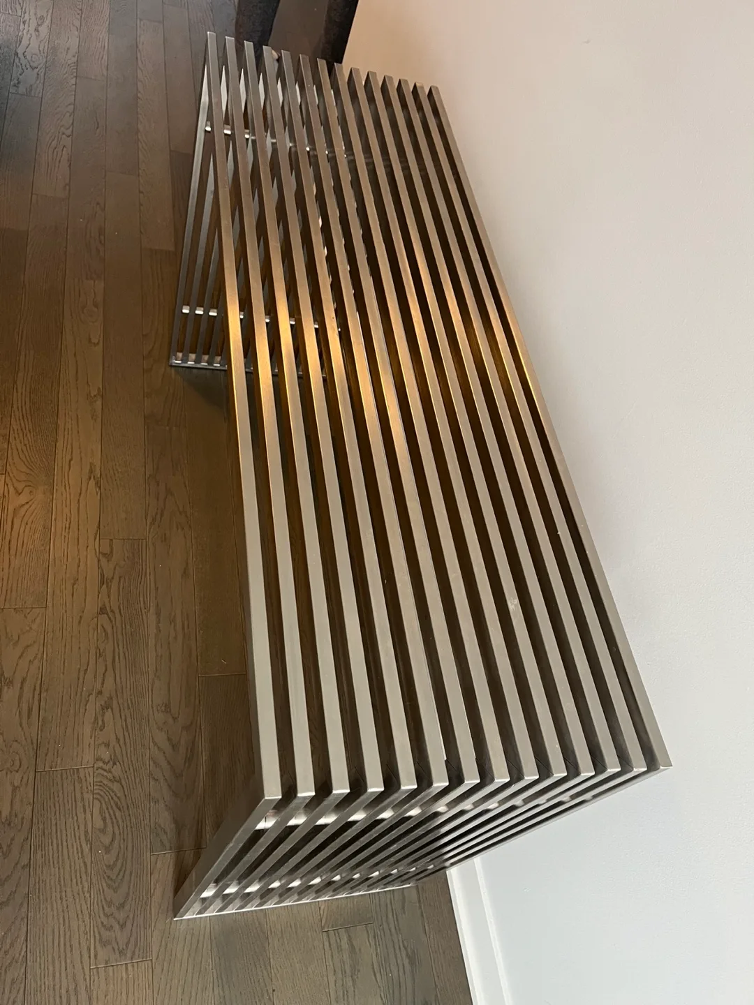 Sleek Stainless Steel Console Table image indicator(3)