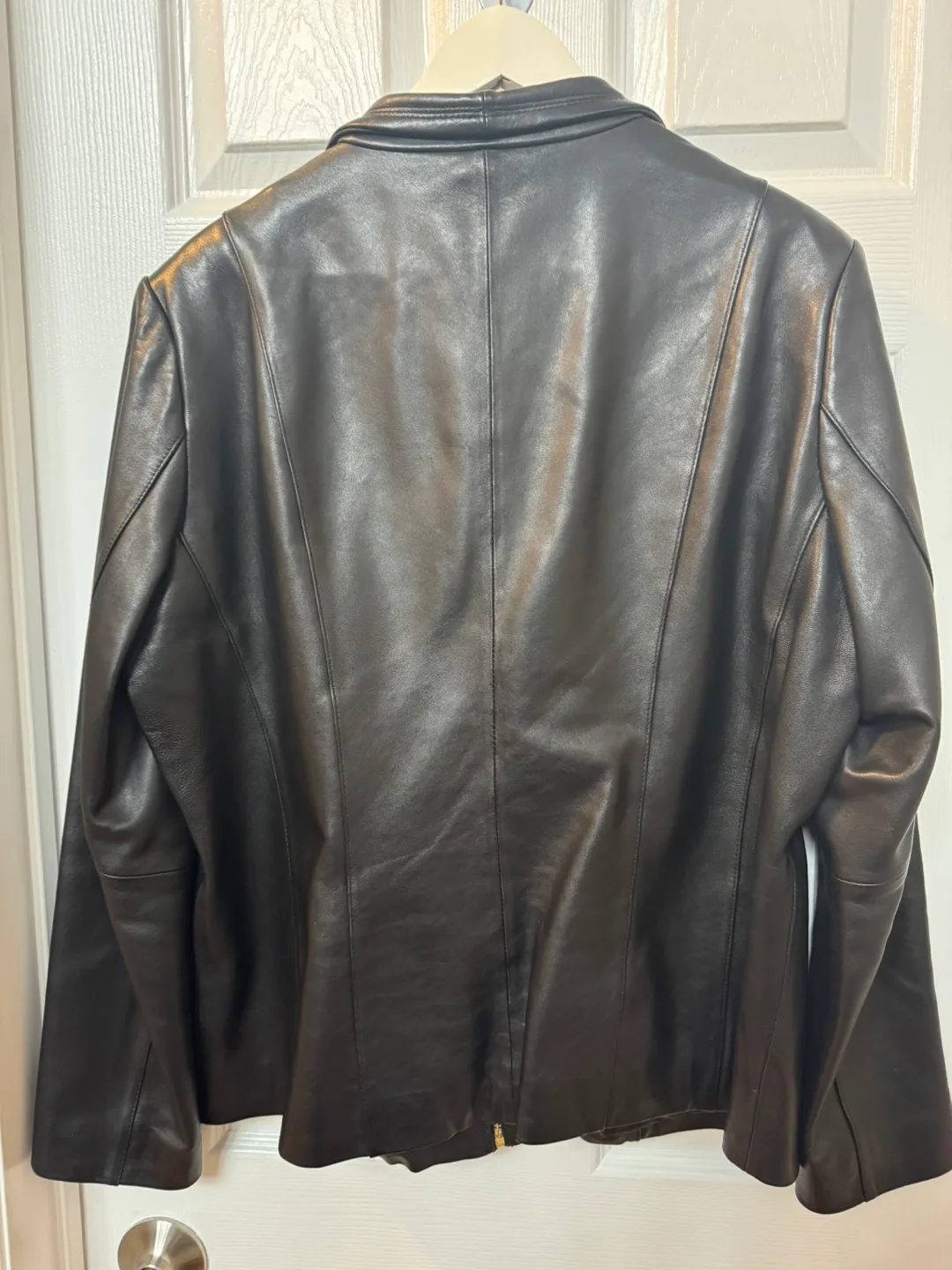 Cole Haan Women's Black Leather Jacket - Size XL image indicator(3)
