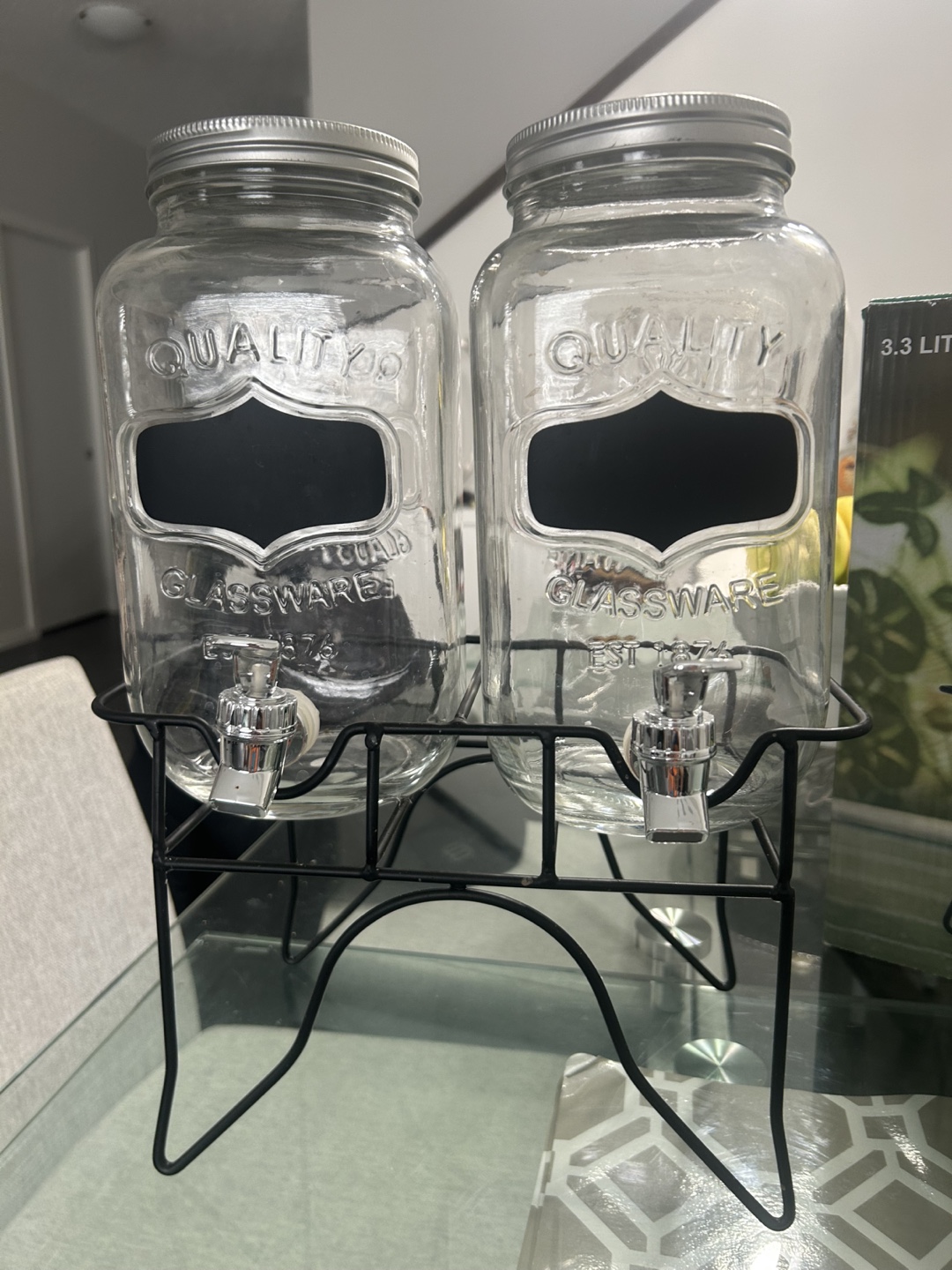 Double Glass Beverage Dispenser with Stand - photo 3