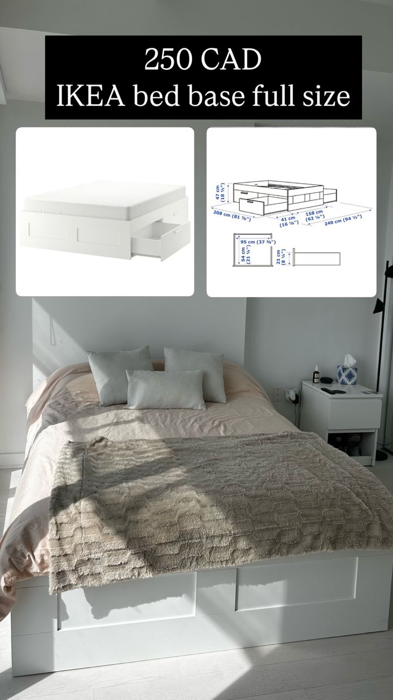 IKEA MALM White Full Size Bed Frame with Storage