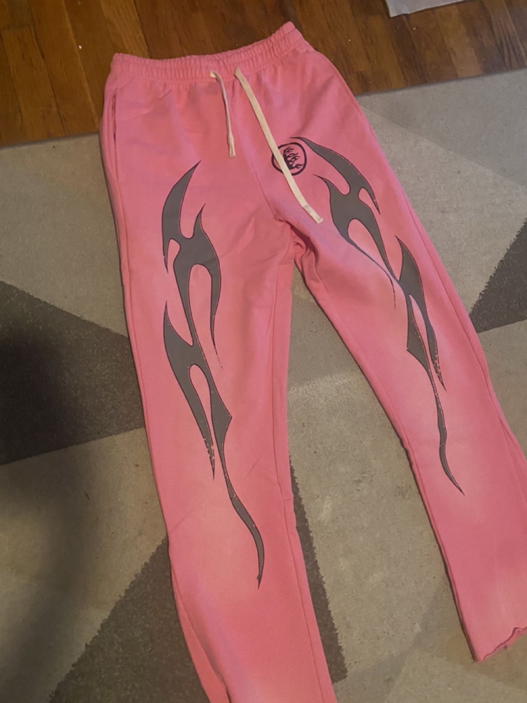 Pink Flame Graphic Sweatpants - photo 3