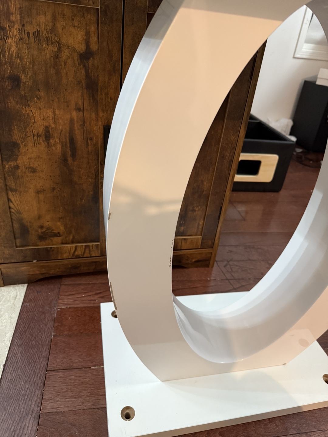 White Console Table with Glass Top - photo 5