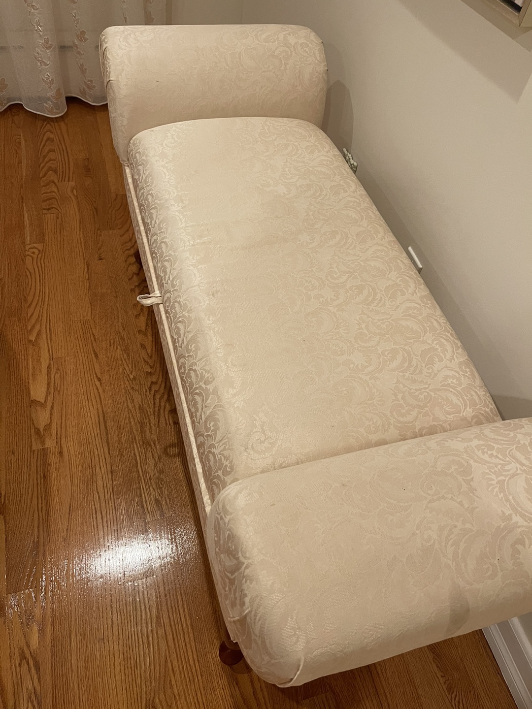 Cream Upholstered Storage Bench