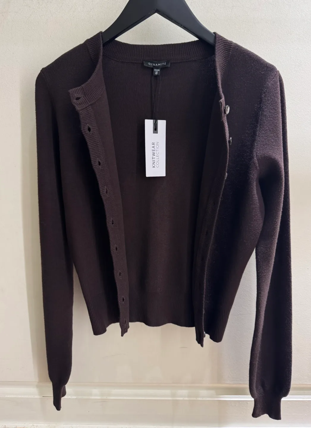 NEW WITH TAG Dynamite brown ribbed cardigan sweater size xxs image indicator(3)