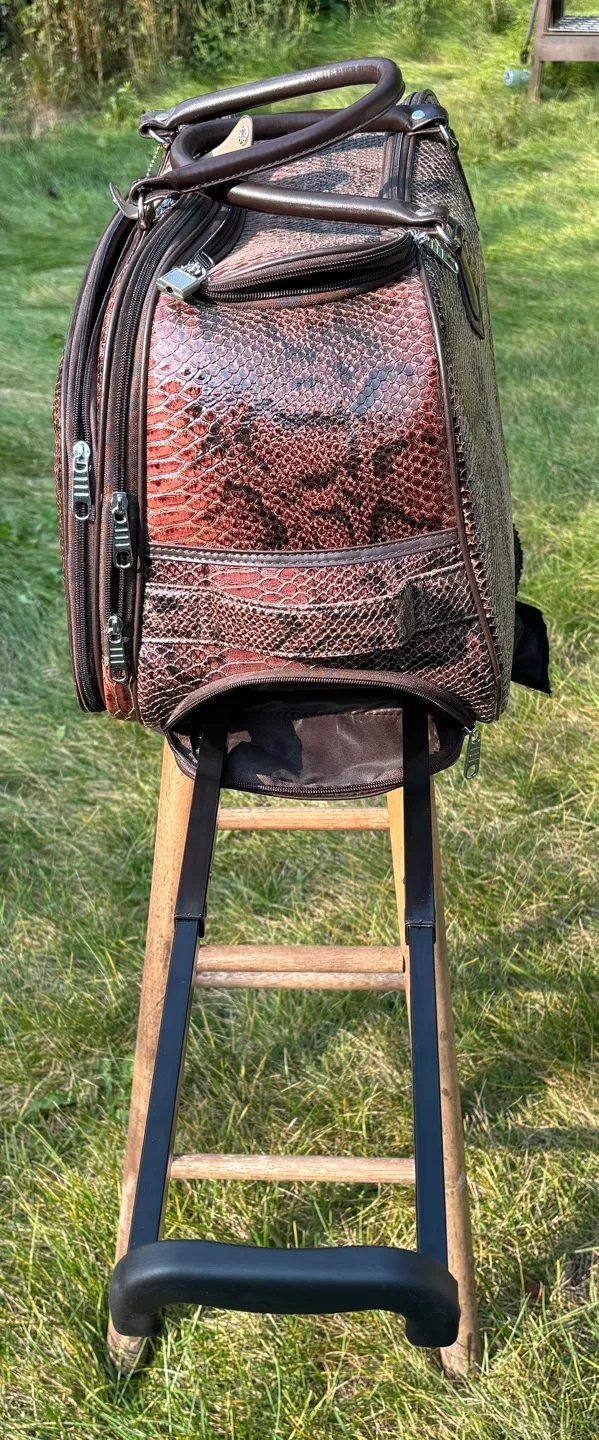 Snakeskin Rolling Travel Duffle Bag image indicator(4)