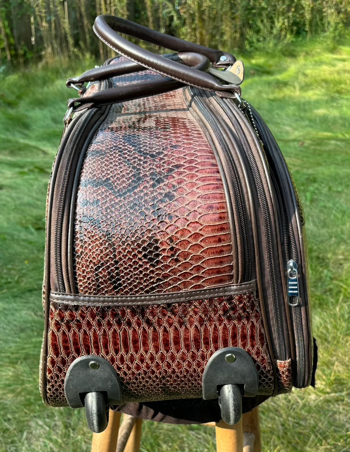 Snakeskin Rolling Travel Duffle Bag image indicator(3)