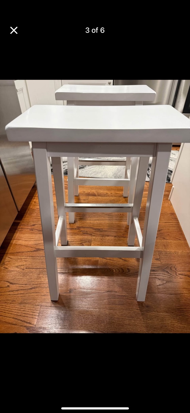 Pair of White Kitchen Stools - photo 2