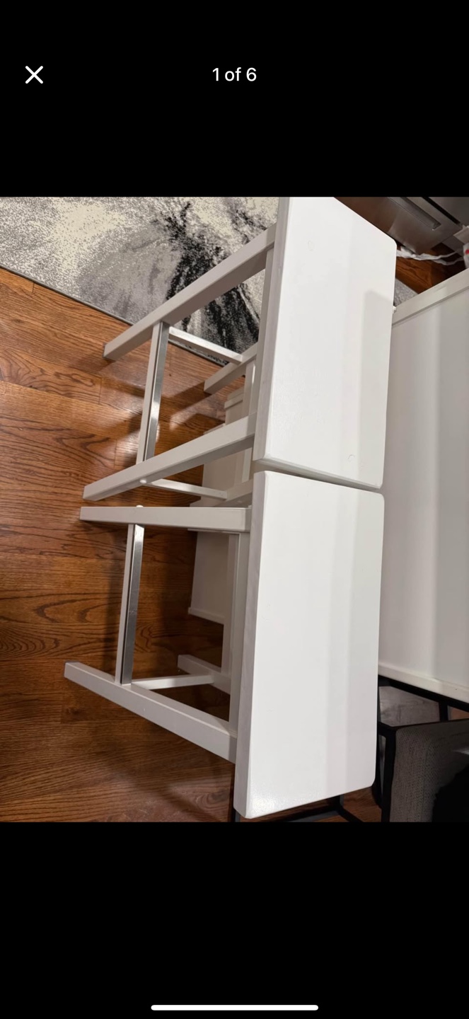 Pair of White Kitchen Stools