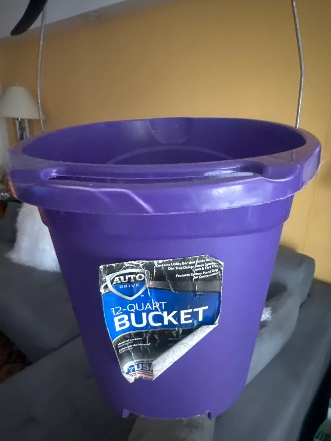 Purple Auto Drive 12-Quart Oval Bucket with Handle