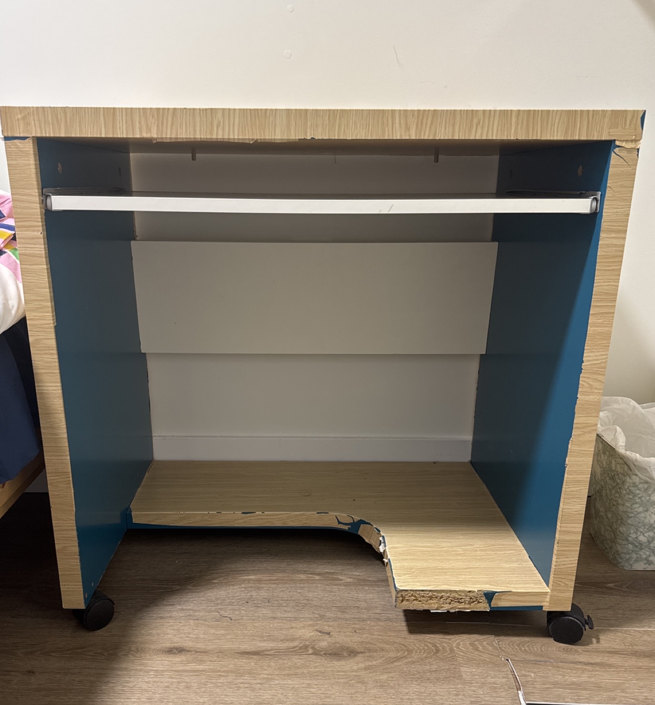 Small Computer Desk with Keyboard Tray