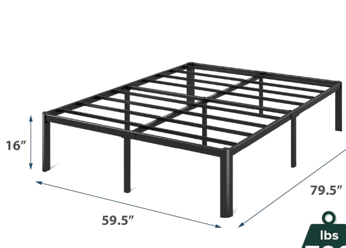 Queen Metal Bed Frame - Sturdy & Durable - photo 2