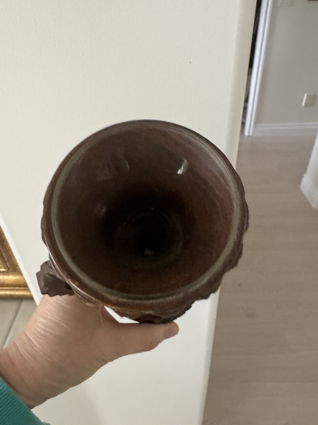 Hand-Carved Wooden Vase - photo 2