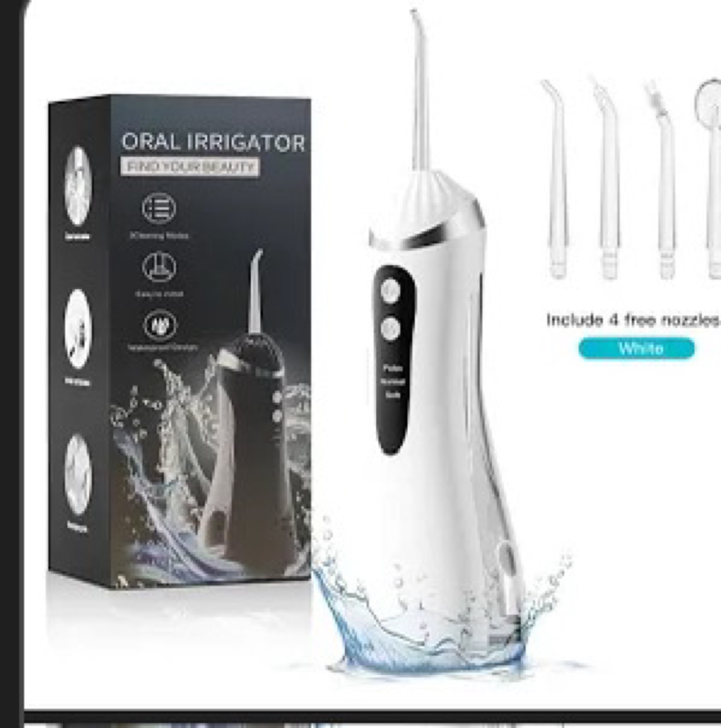 Cordless Oral Irrigator with 4 Nozzles