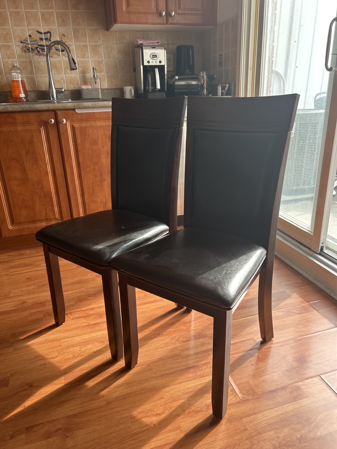 (Last 2) Pair of Dark Brown Dining Chairs (Like New) - photo 4