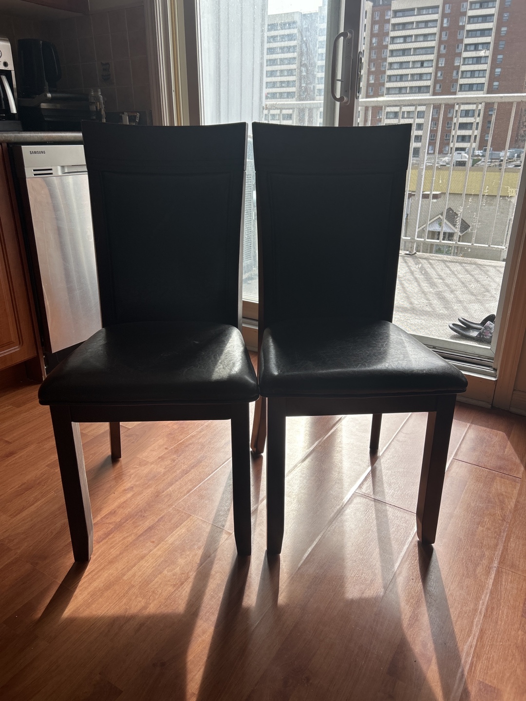 (Last 2) Pair of Dark Brown Dining Chairs (Like New)