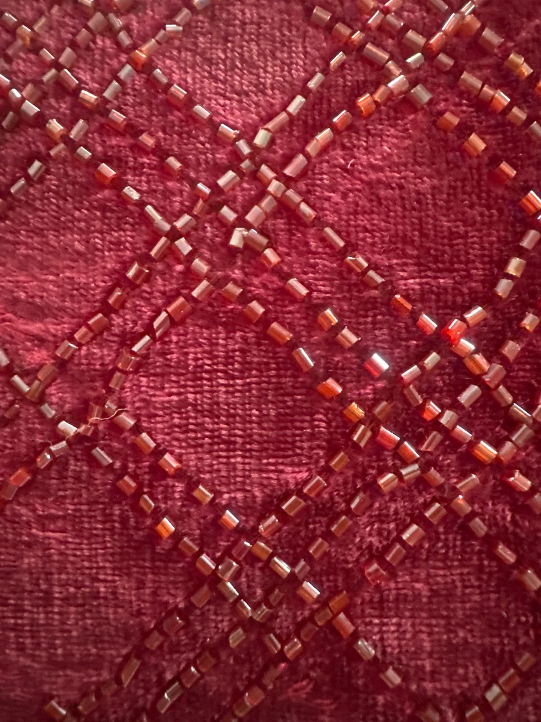 Set of 4 Burgundy Beaded Velvet Throw Pillows image indicator(2)