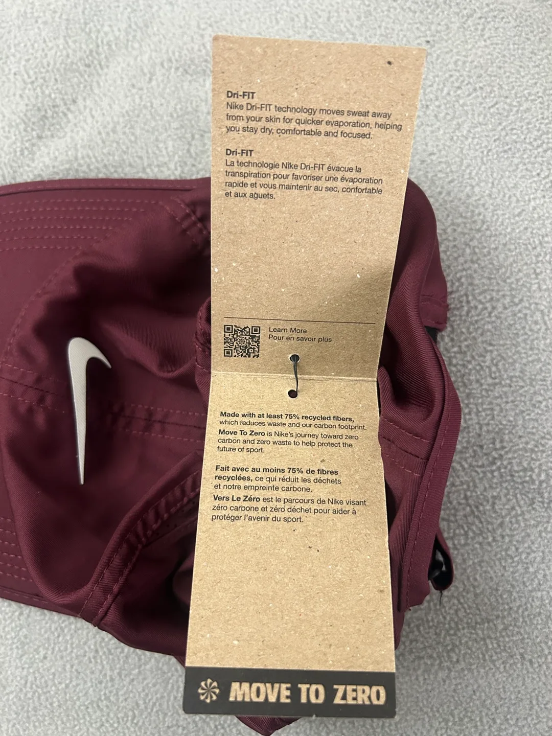 BNWT Nike Running Cap dri-fit - Maroon - S/M image indicator(6)