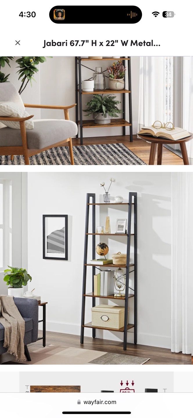 Metal ladder Ikea bookshelf