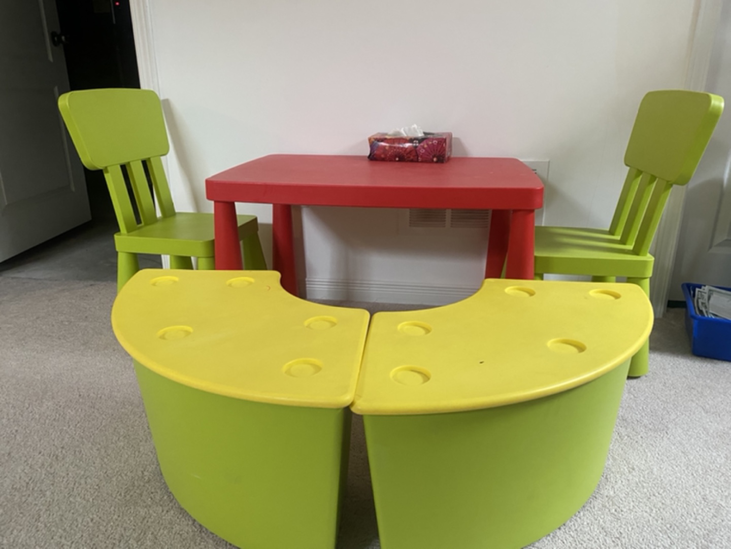 IKEA Kids' Table 2 Chairs and 2 big Storage boxes - photo 2