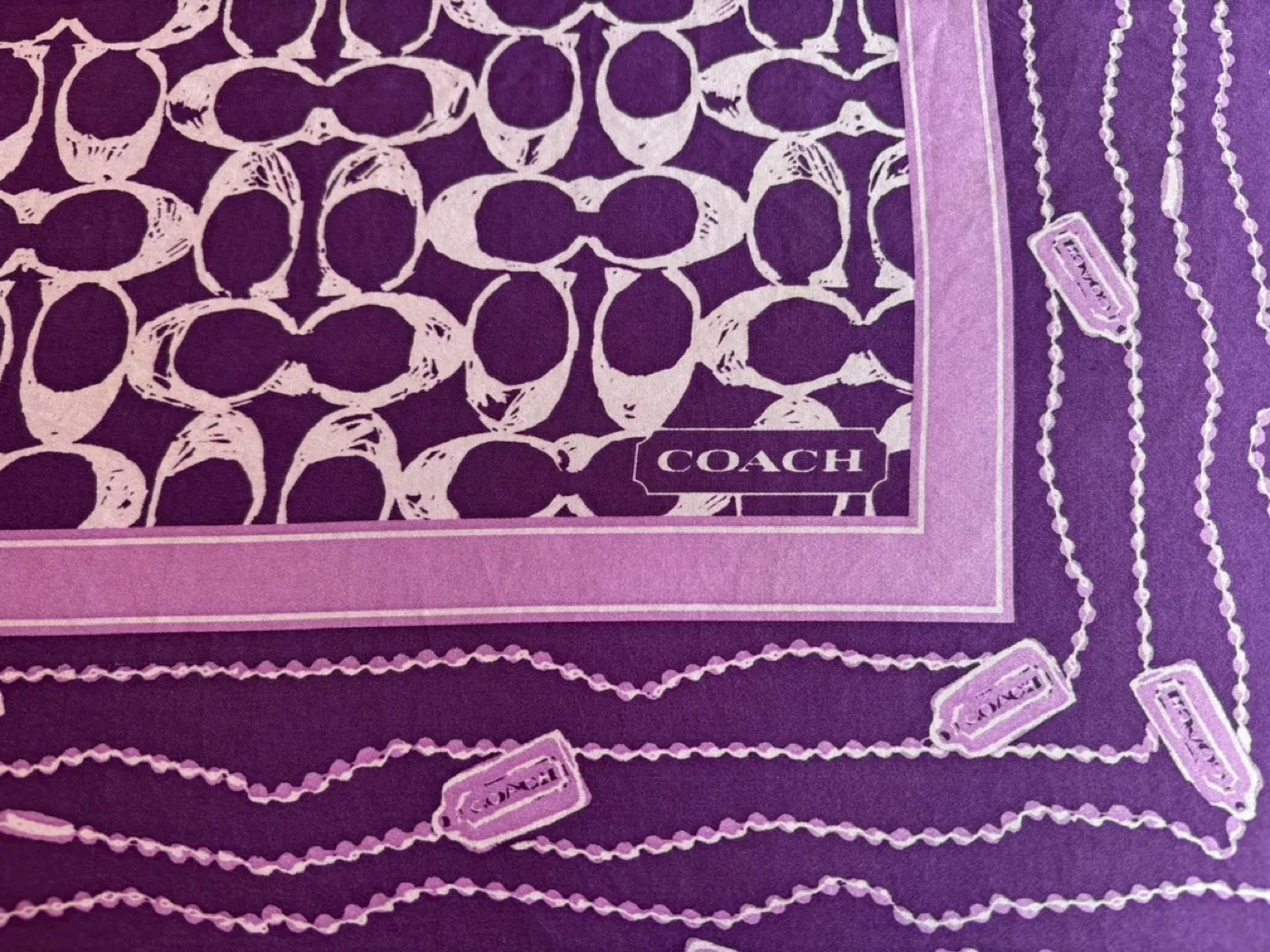 Coach Purple Silk Scarf (S) image indicator(2)