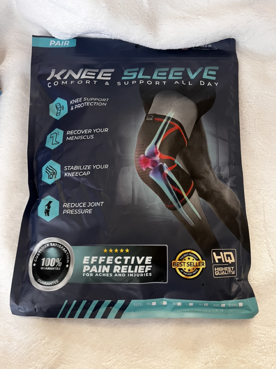 Pair of HQ Highest Quality Knee Sleeves - Pain Relief & Support