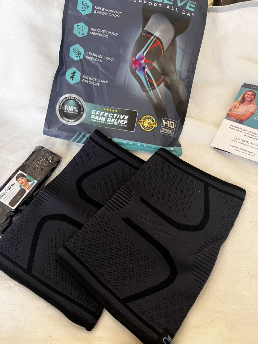 Pair of HQ Highest Quality Knee Sleeves - Pain Relief & Support - photo 2