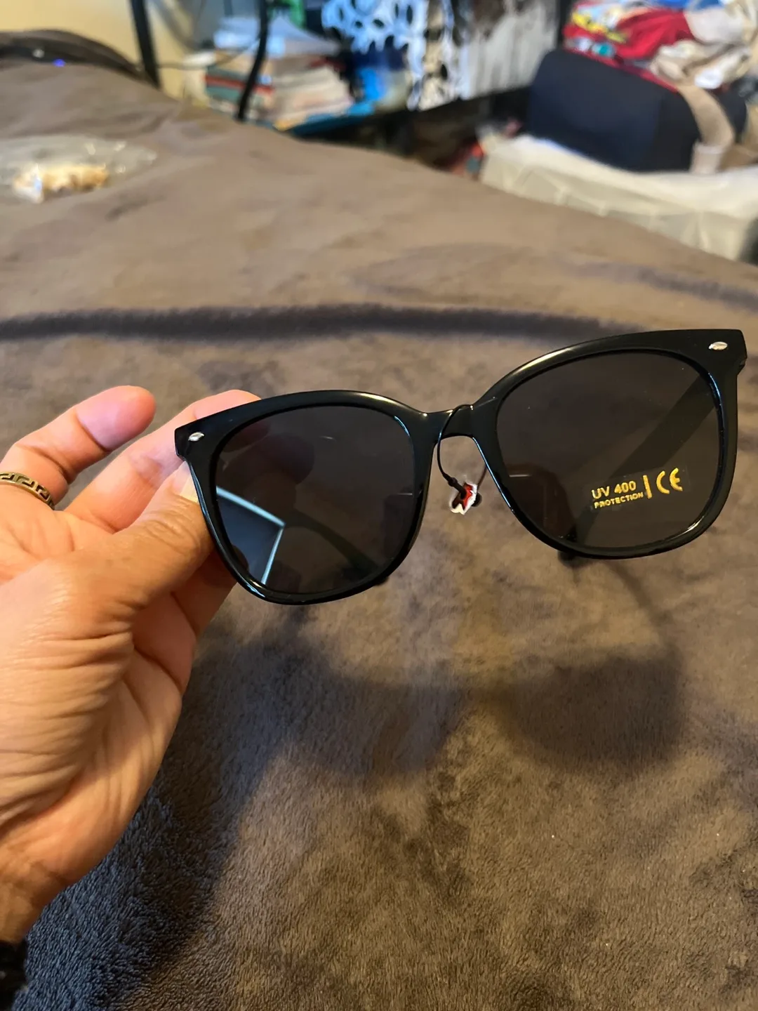 Unisex Black Square Sunglasses UV400 Protection image indicator(3)