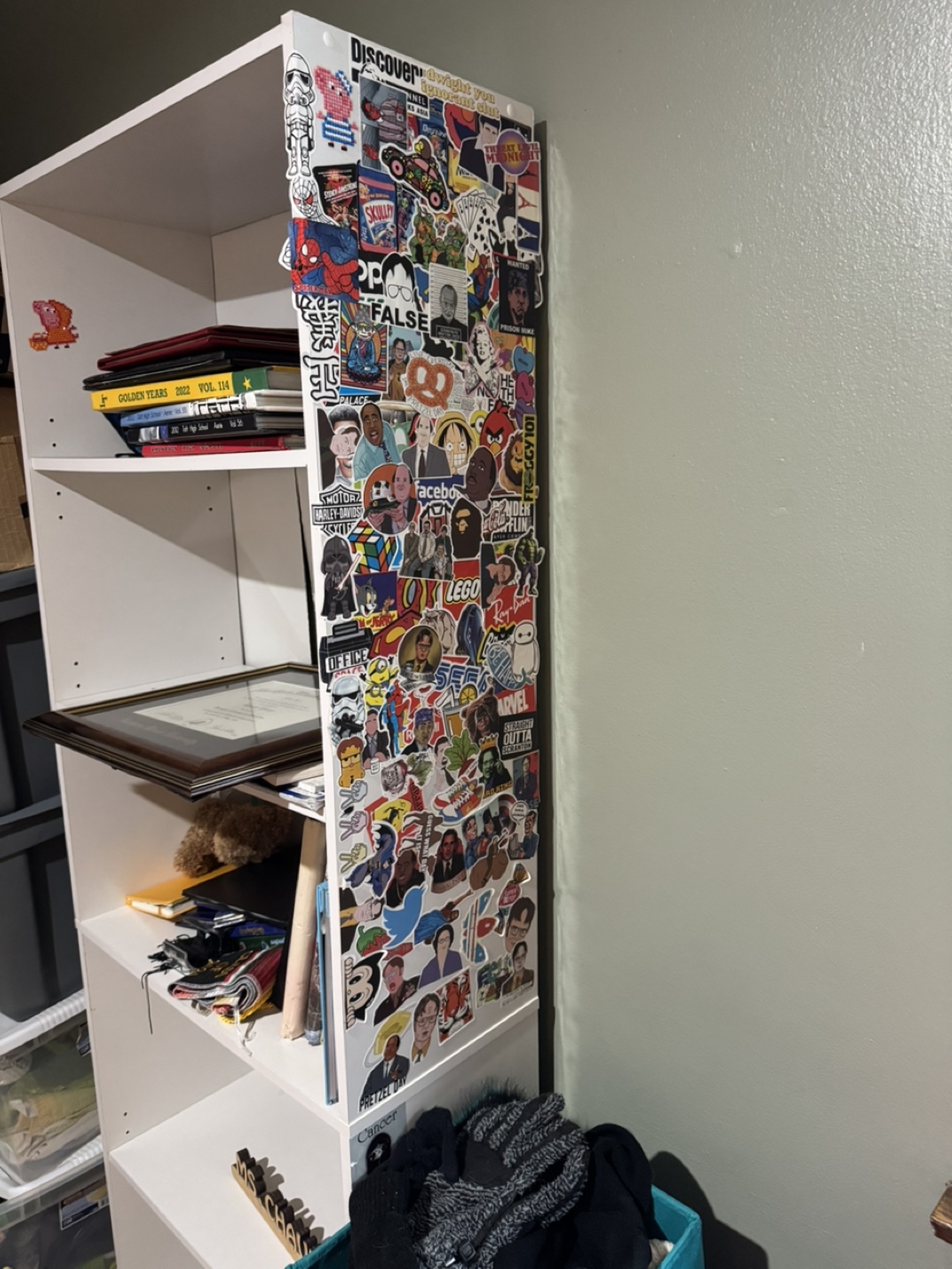 White Bookshelf with Stickers - photo 2