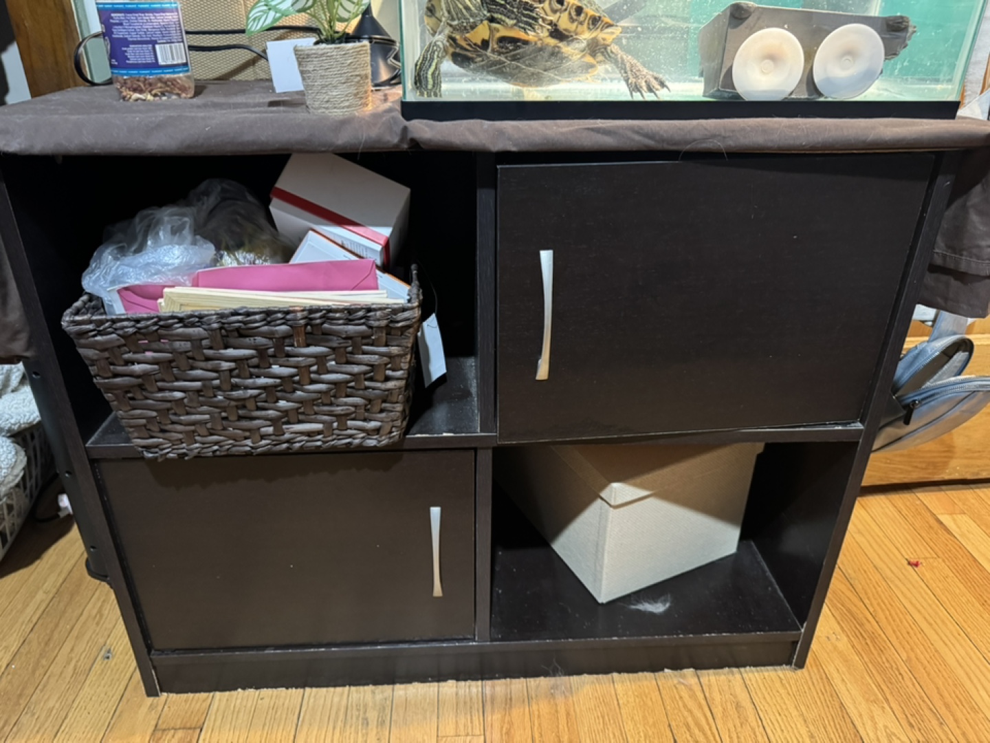 Black Wooden Storage Cabinet