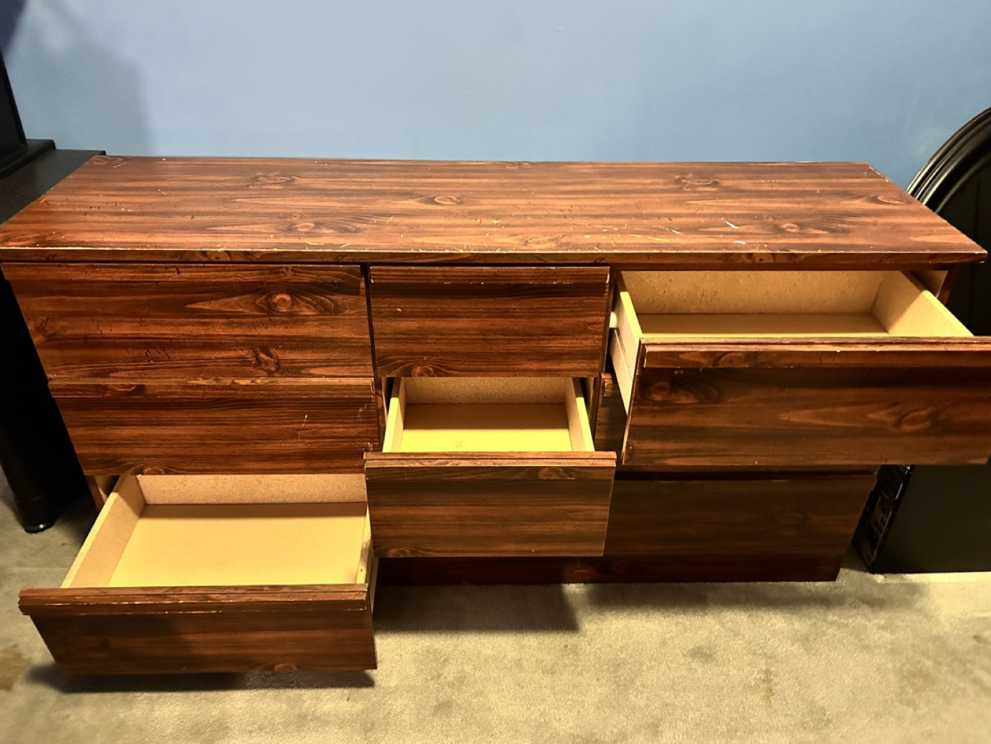 Dark brown dresser with six drawers - photo 2