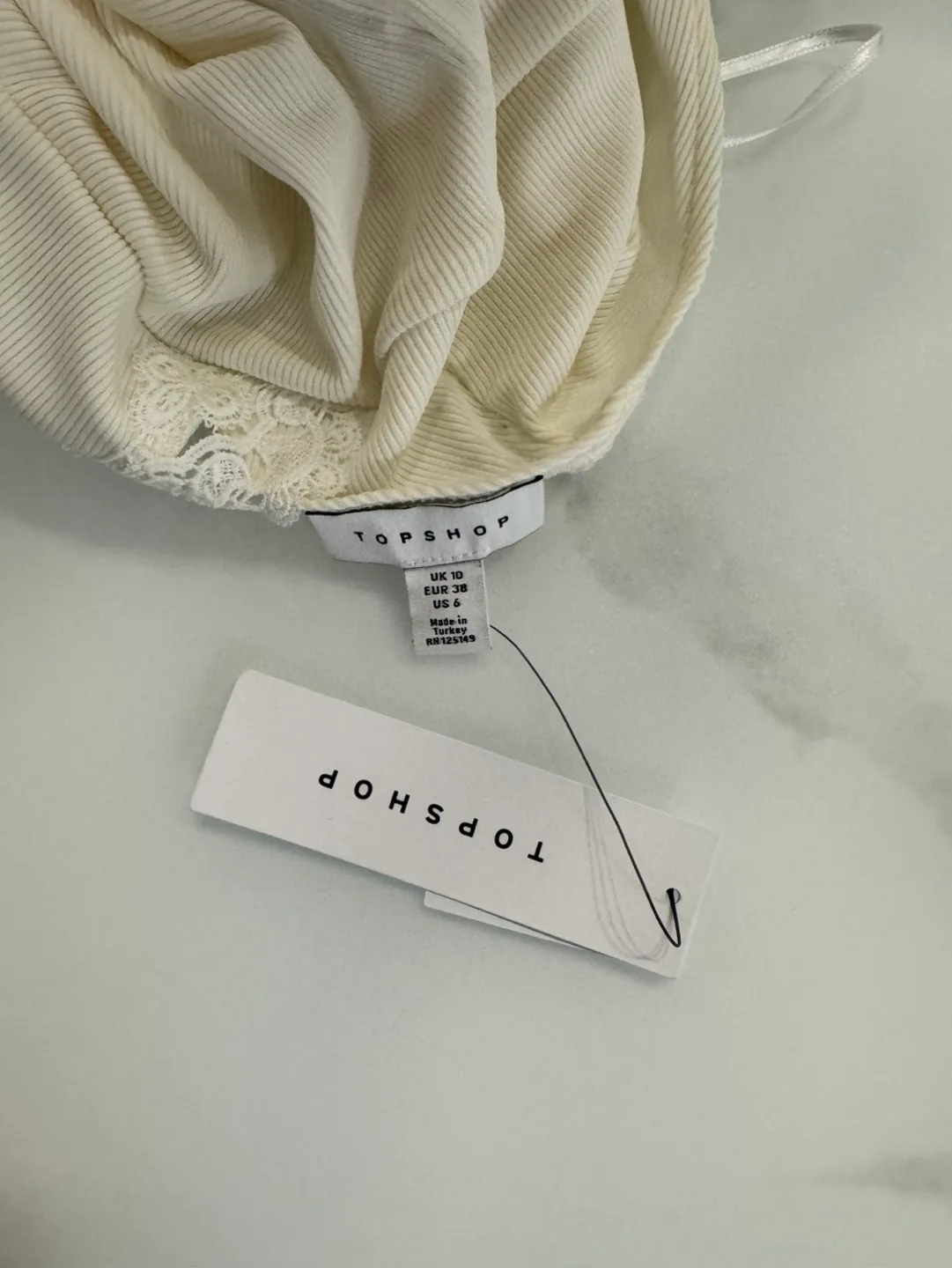 Topshop Ribbed Lace Bodysuit | Size 6 image indicator(8)