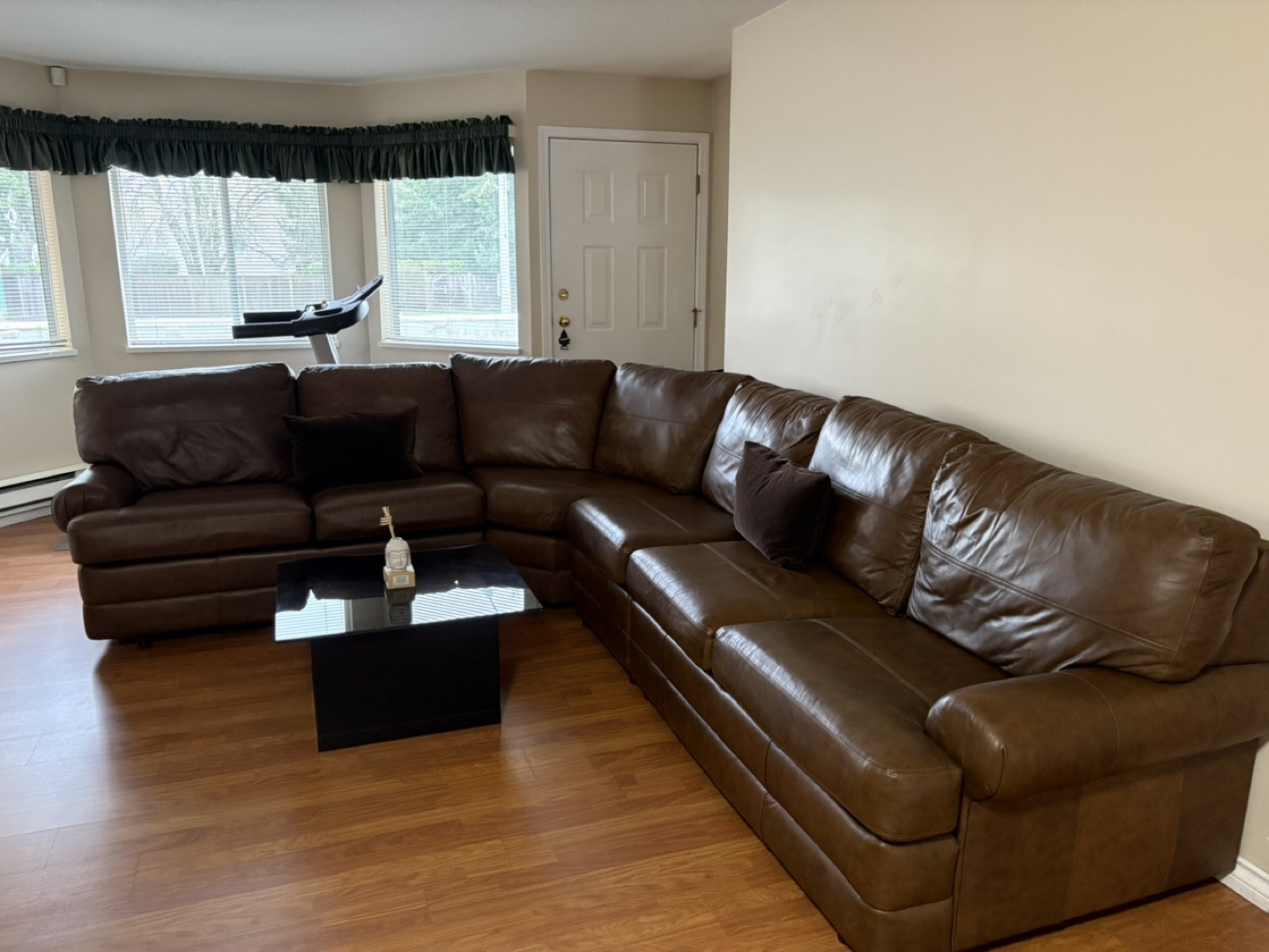 Brown Leather Sectional Sofa - photo 2