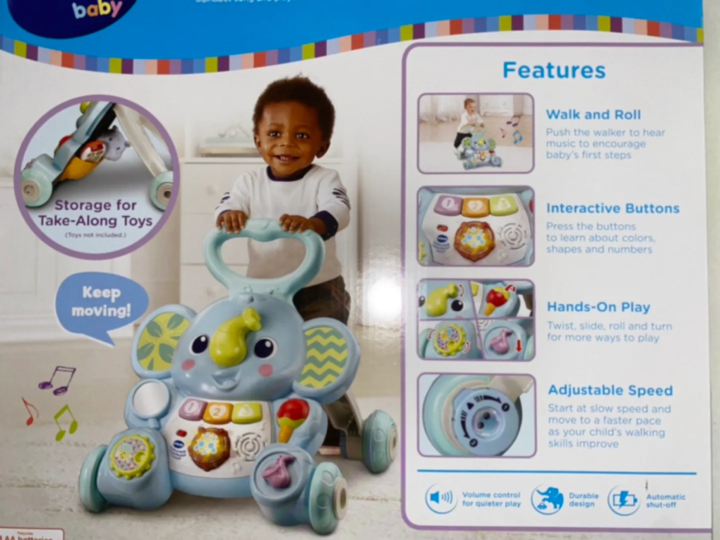VTech Baby Toddle & Stroll Musical Elephant Walker image indicator(2)