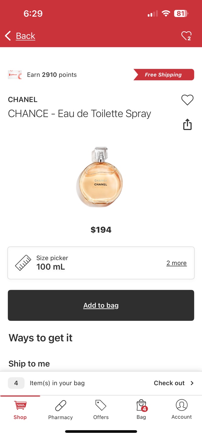 Chanel Chance Eau de Toilette 100ml