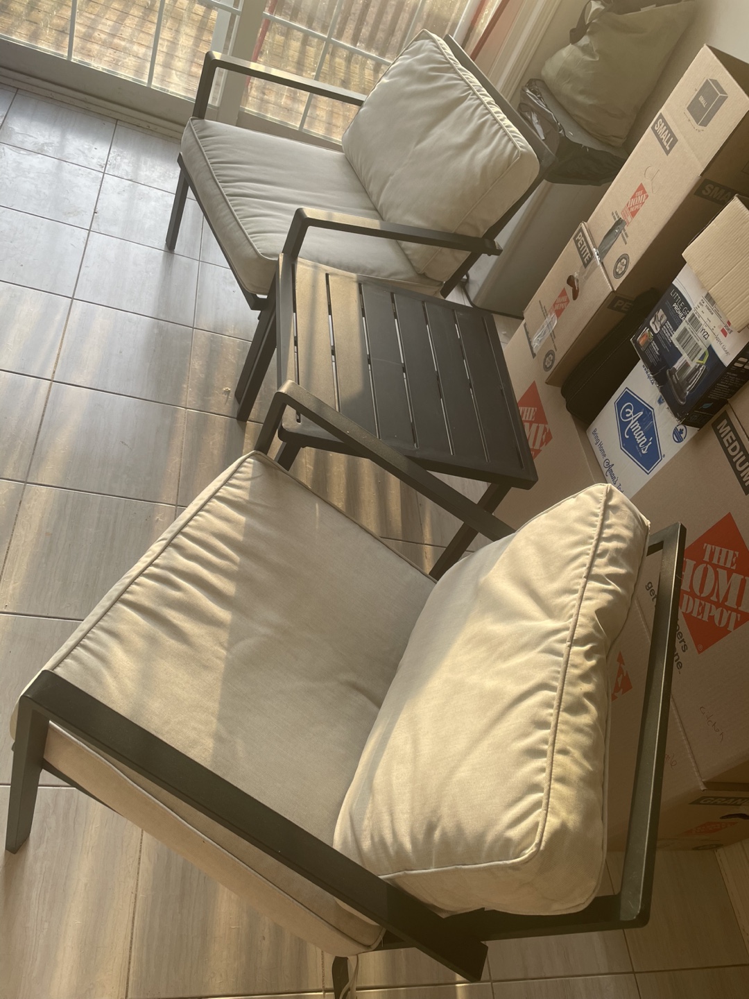 Outdoor Patio Furniture Set - 2 Chairs & Side Table - photo 3