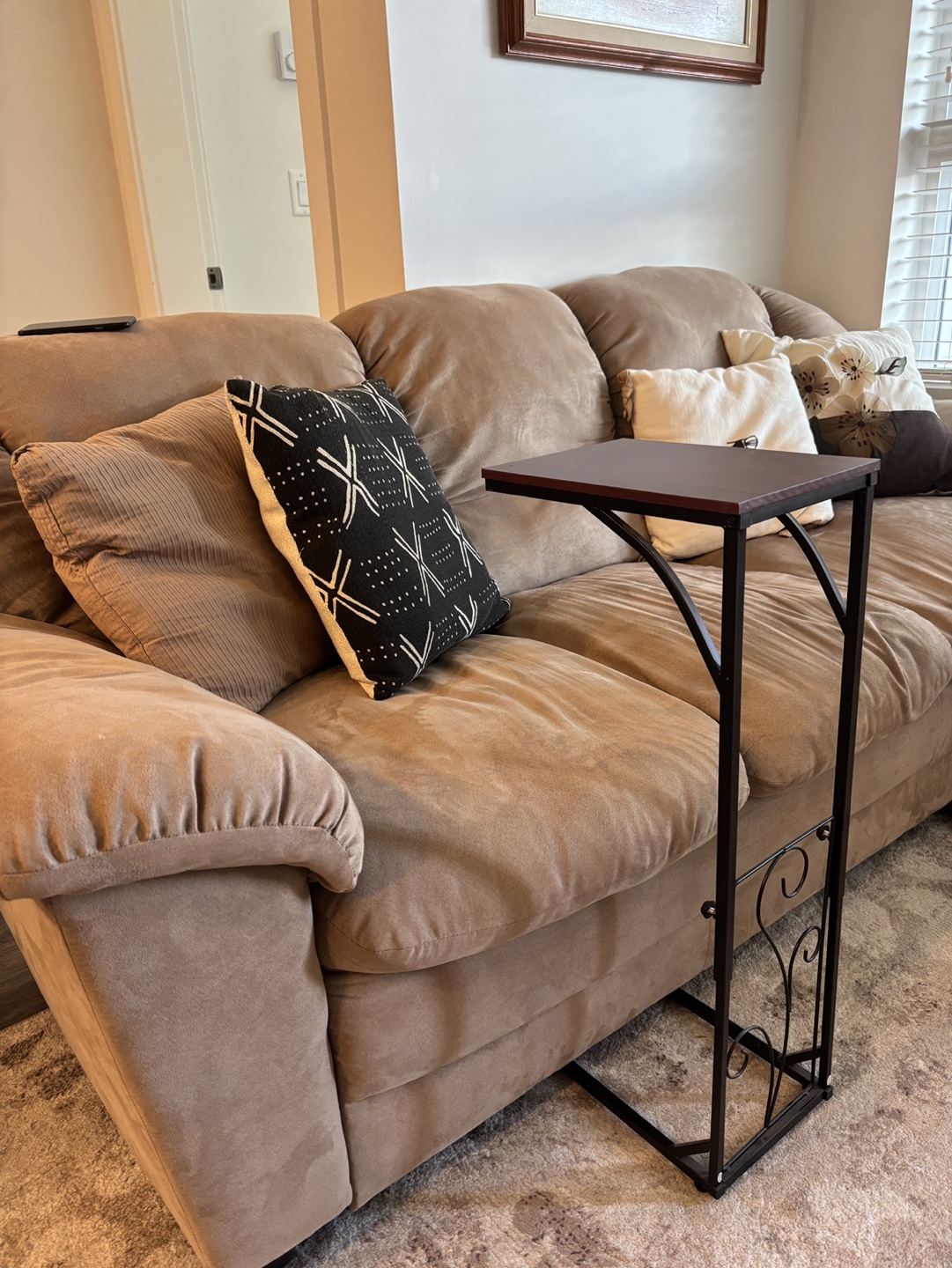 Sofa Side Table -  C-Table with Metal Frame - photo 3