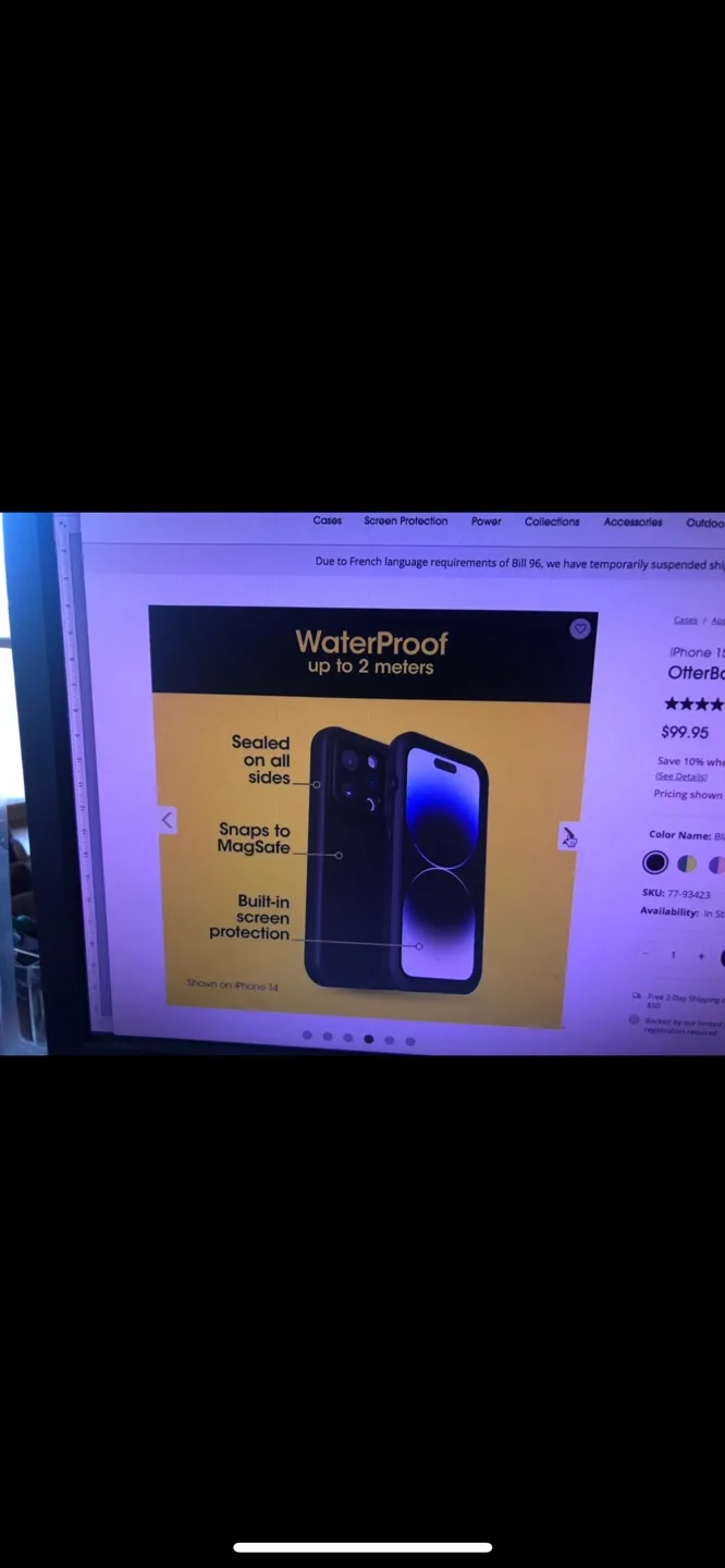 🌟NEW OtterBox Waterproof Fré Series iPhone 15 Plus Case - Black image indicator(4)