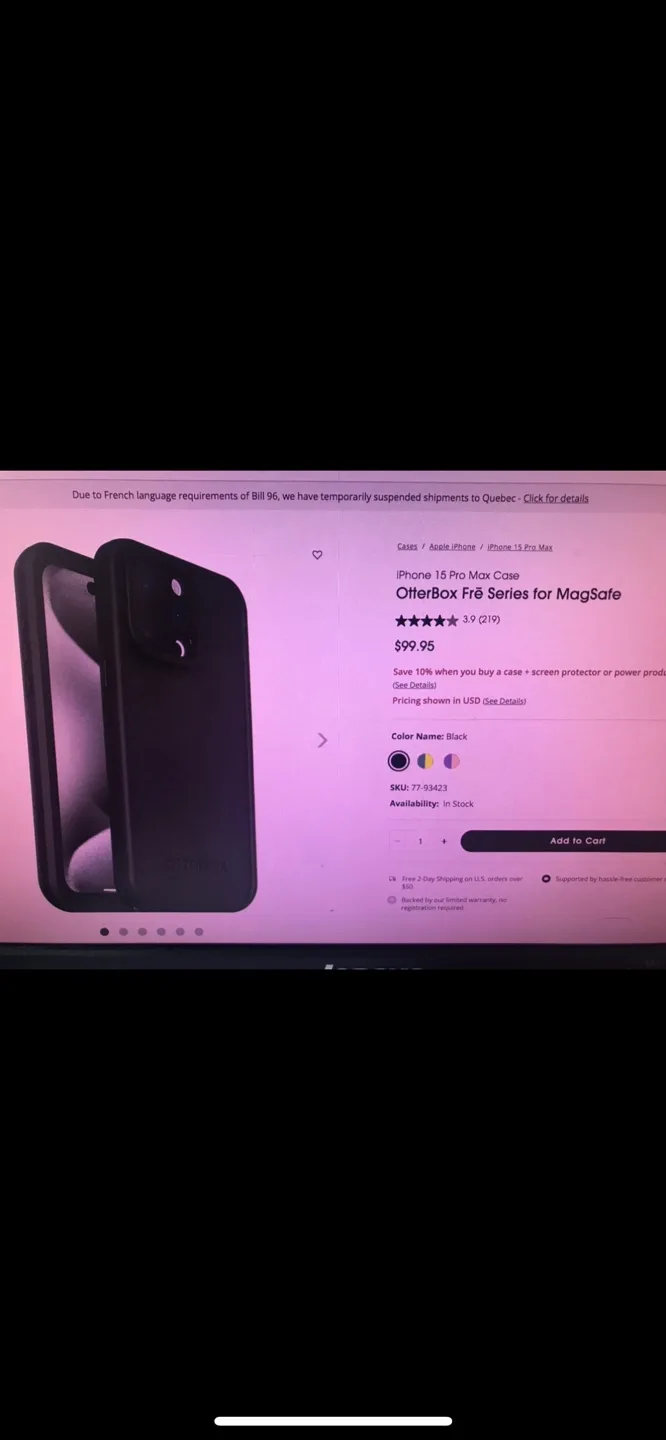 🌟NEW OtterBox Waterproof Fré Series iPhone 15 Plus Case - Black image indicator(8)