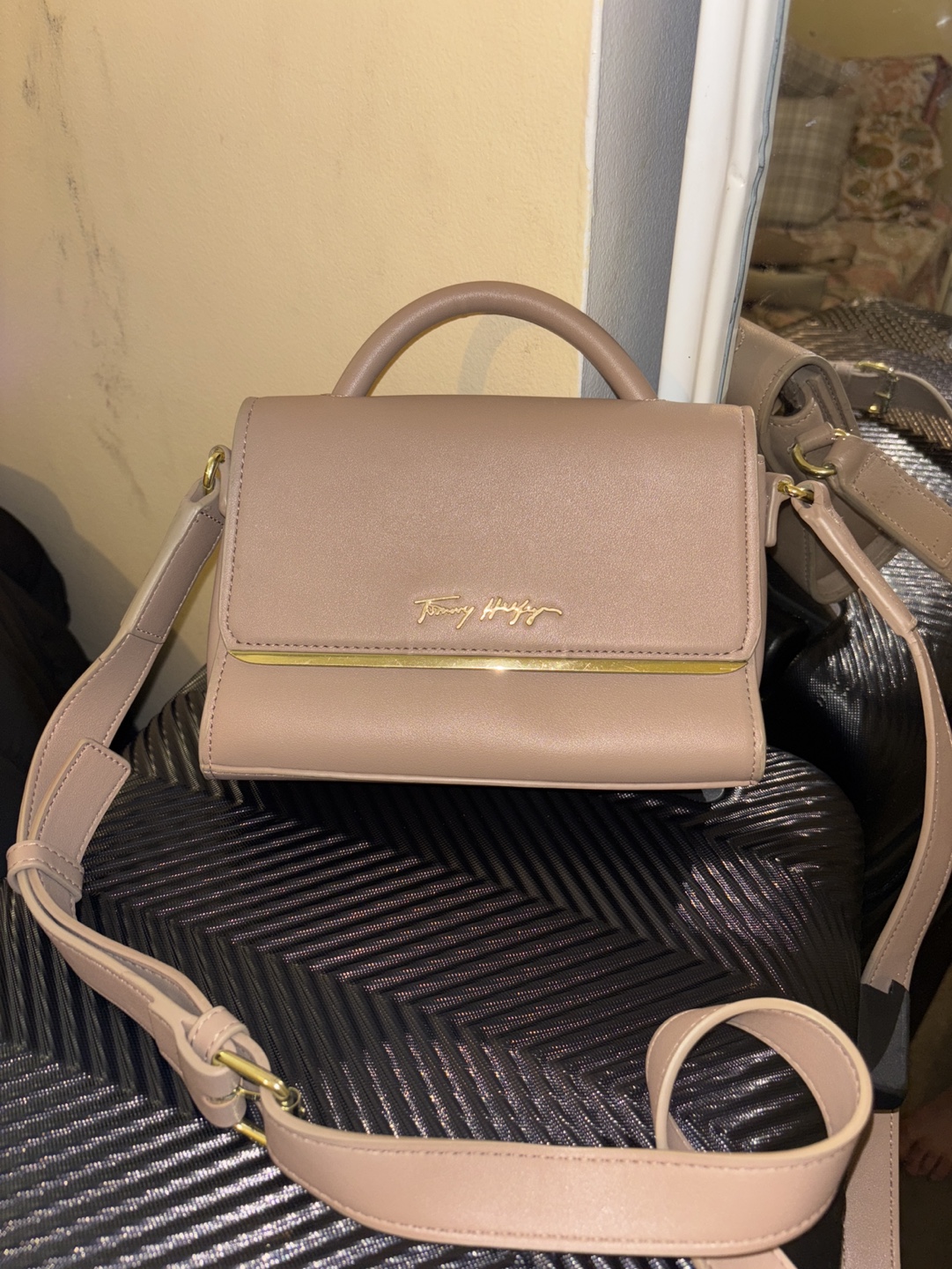 Tommy Hilfiger taupe crossbody bag